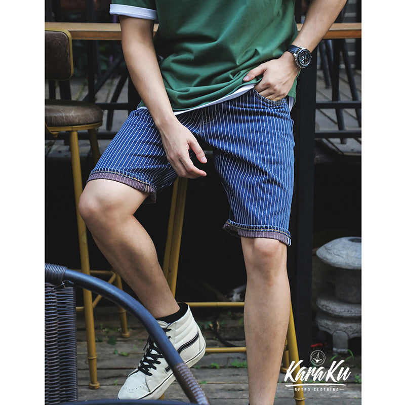 Wabash stripe 11oz denim shorts