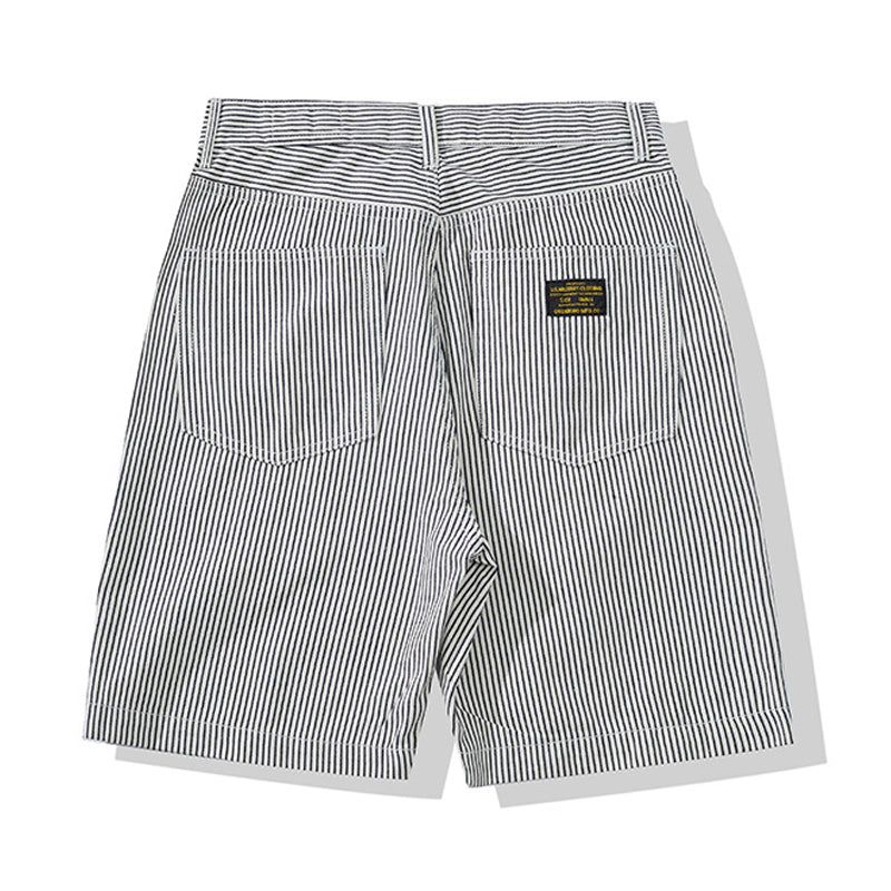 WorkStyle striped denim shorts