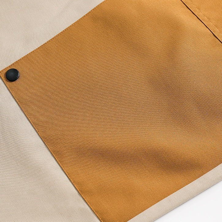 Color scheme patchwork wide pants with drawcord