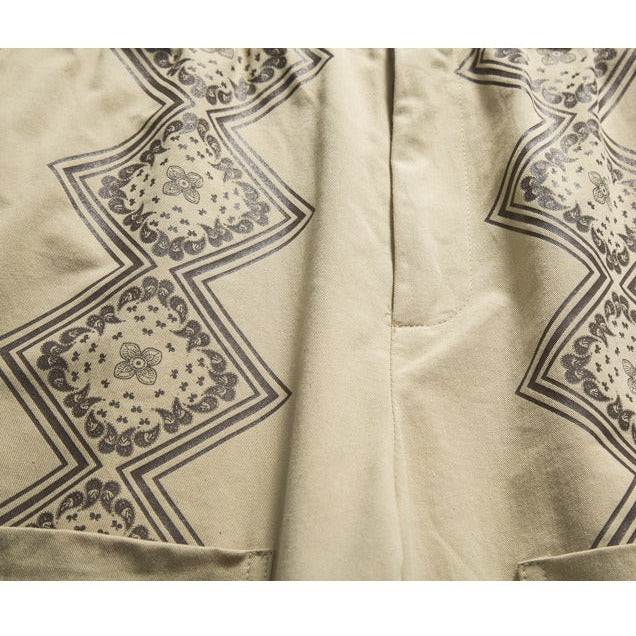paisley print work shorts