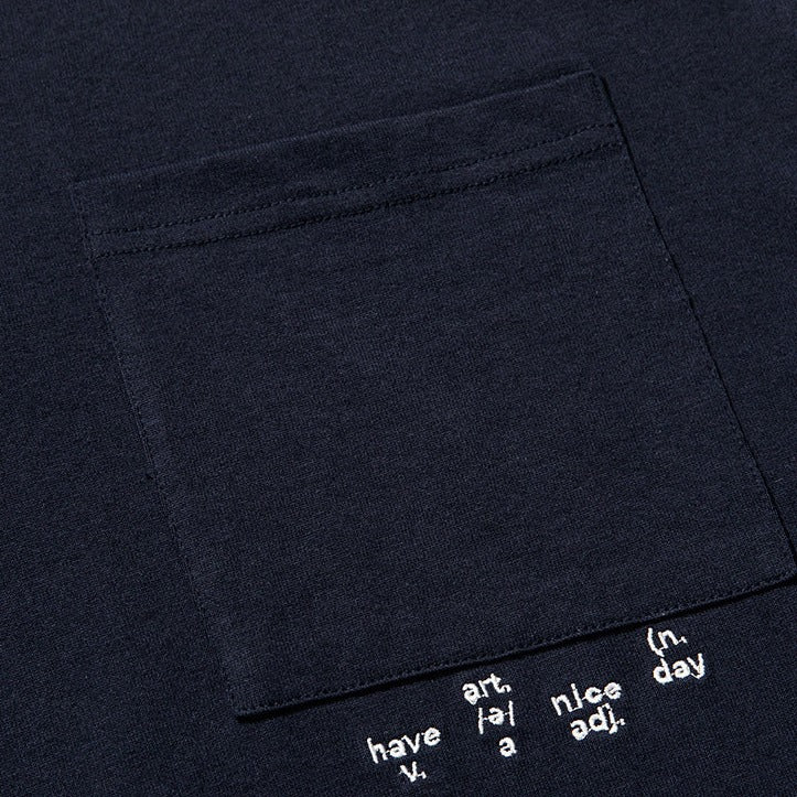 メッセージ刺繍入り ハーフジップポロシャツ
