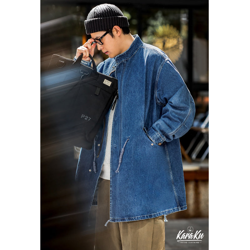 M-65 modified denim fishtail parka