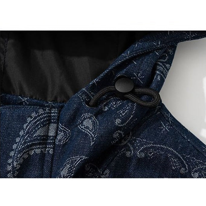 Paisley Pattern Denim Mountain Parka