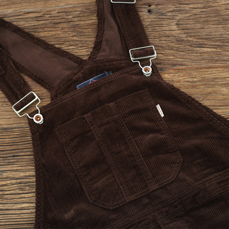 retro corduroy wide overalls