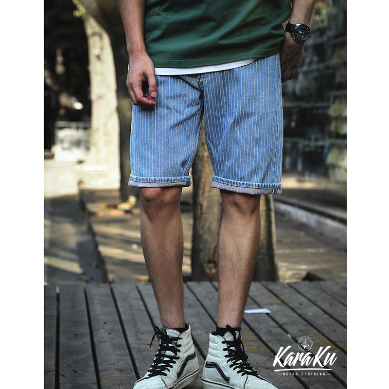 Wabash stripe 11oz denim shorts