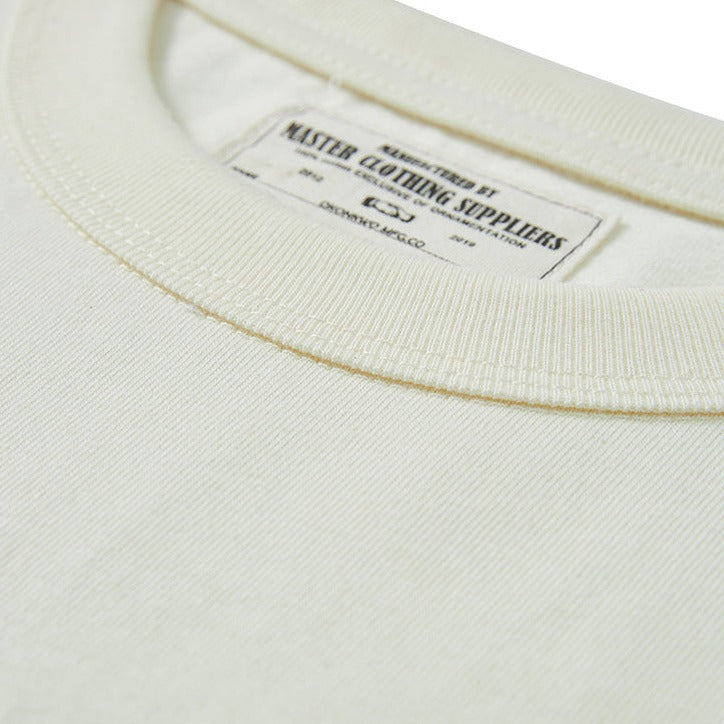 Sleeve border switching biker long T heavy weight