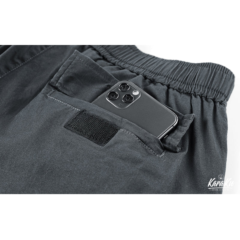 Reflective strap combination Functional cargo shorts