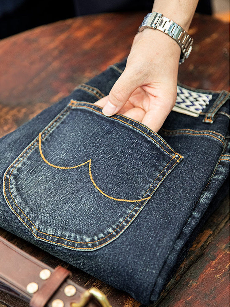 11.5oz red selvedge washed denim pants