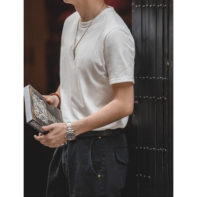 Heavyweight 100% cotton plain T-shirt