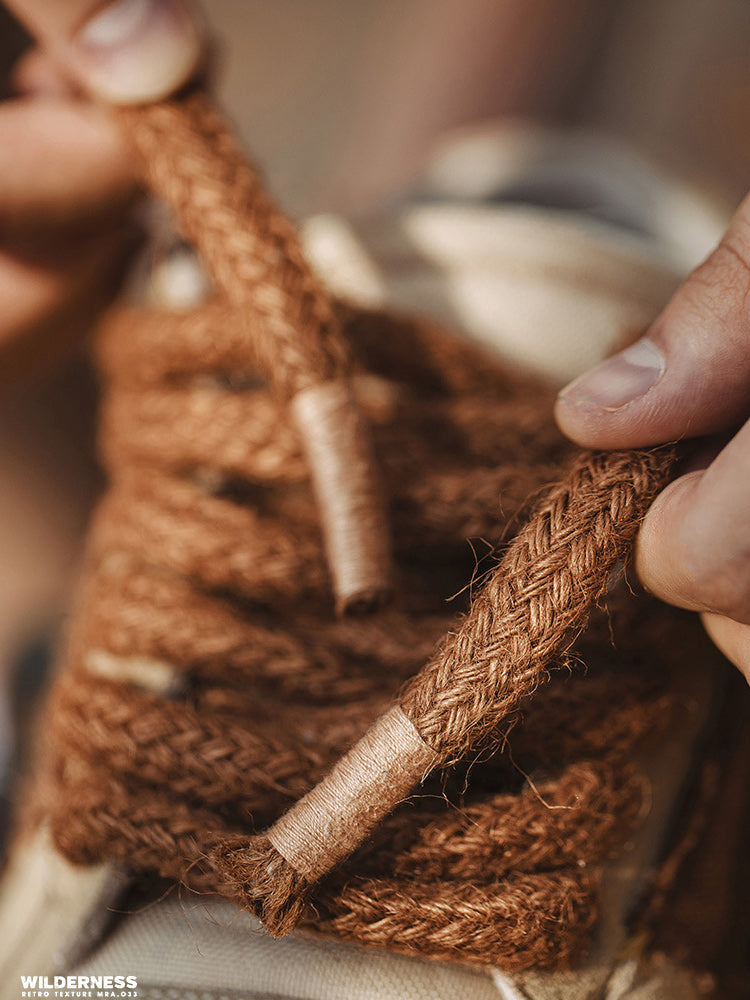 80's OG JUTE ROPE sneakers with linen patch