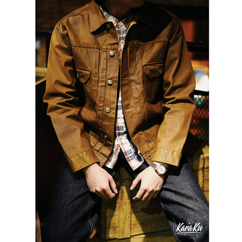 507 Reprint PU Coating Red Selvedge Denim Jacket