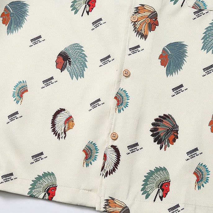 Apache Warrior Total Print Cuban Shirt