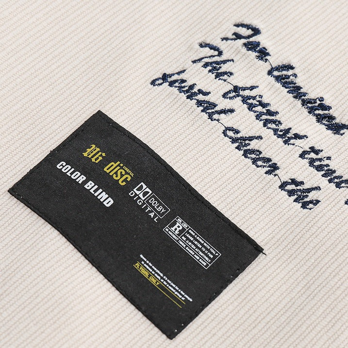 Embroidered corduroy color scheme switching jacket
