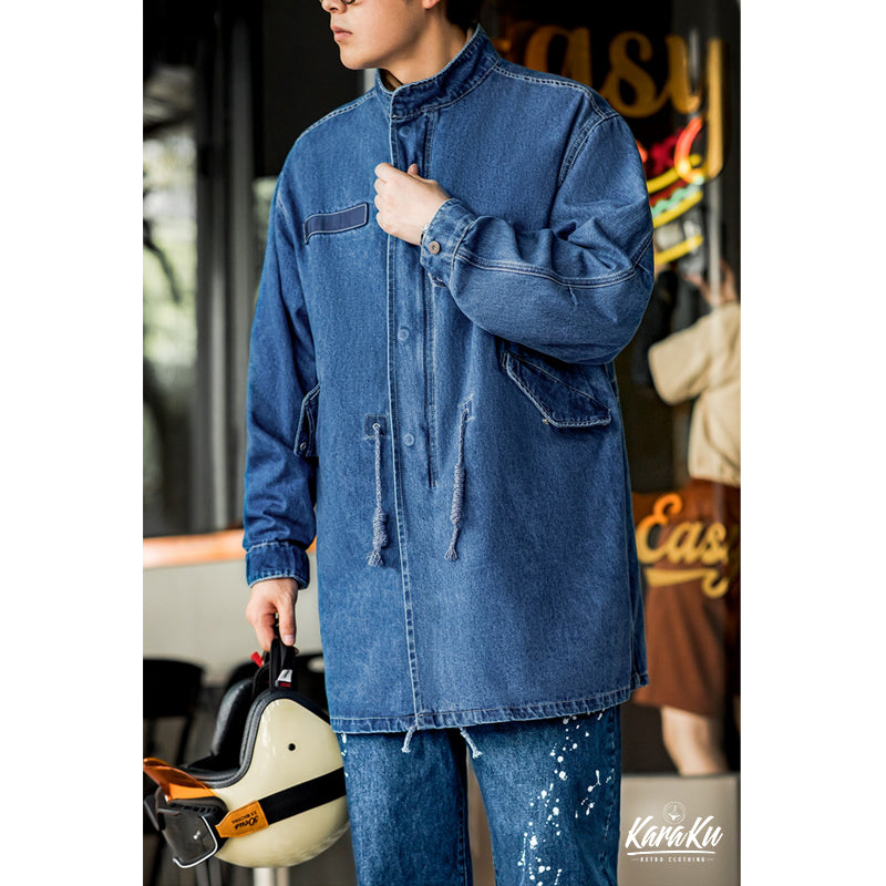M-65 modified denim fishtail parka
