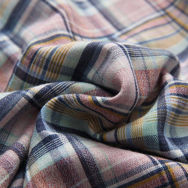 Knitted Colorful Check Cuban Shirt