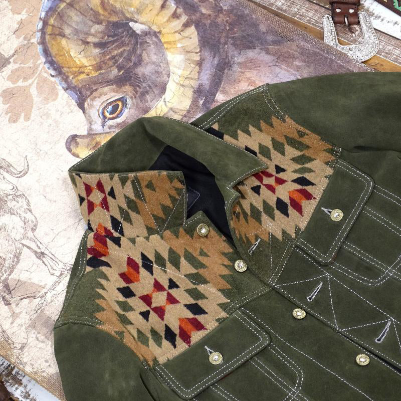 NAVAJO Navajo calf leather suede jacket S-5XL