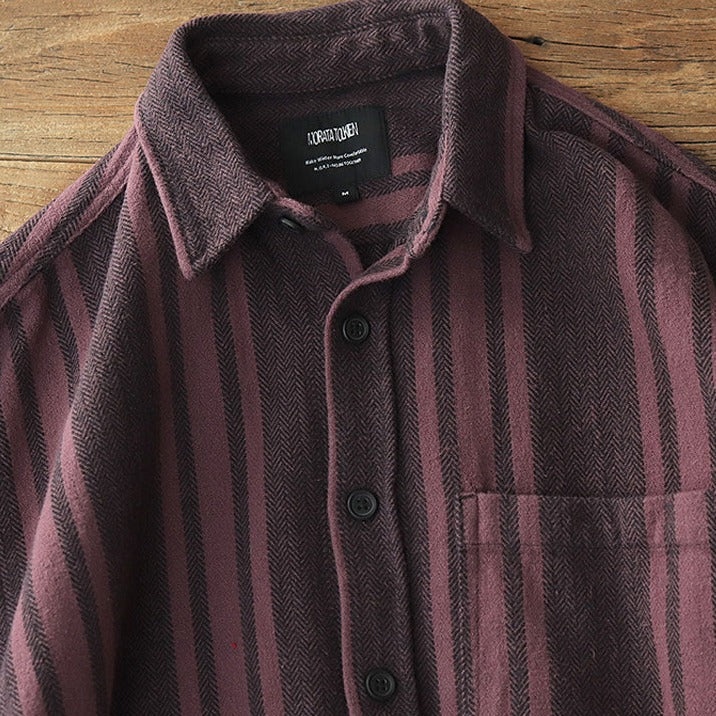 Herringbone striped work shirt