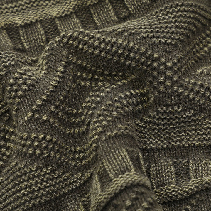 Distressed Ethnic Jacquard Sweater