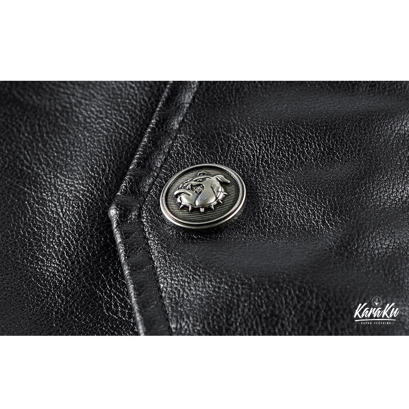 "Indian Apache Eagle Warrior" MA-1 Leather Flight Jacket