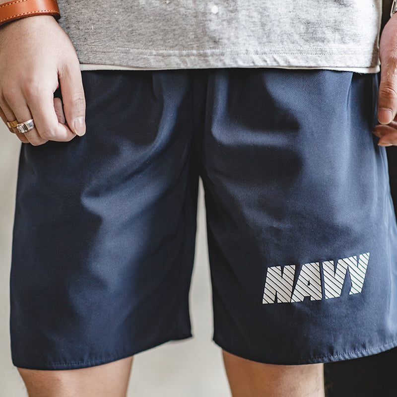NAVY PT REFLECTIVE PRINT SHORTS