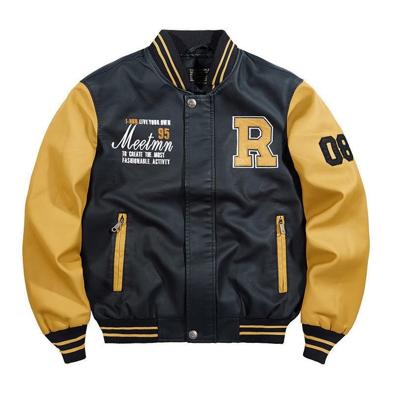 Men's stadium jumper splicing