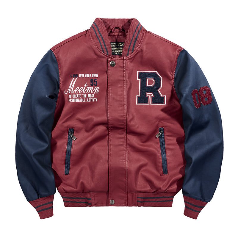 Men's stadium jumper splicing
