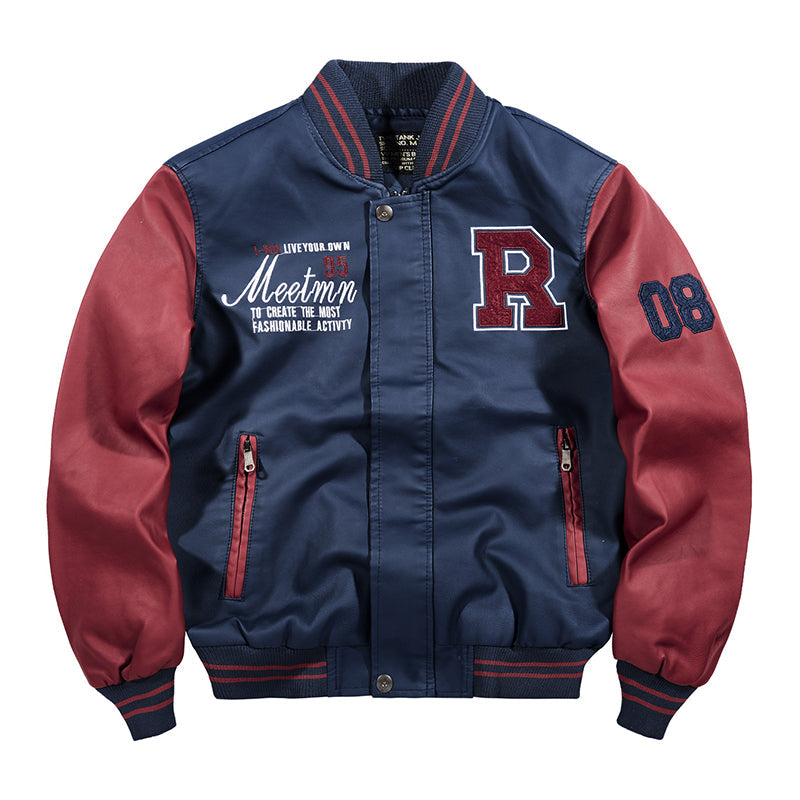 Men's stadium jumper splicing