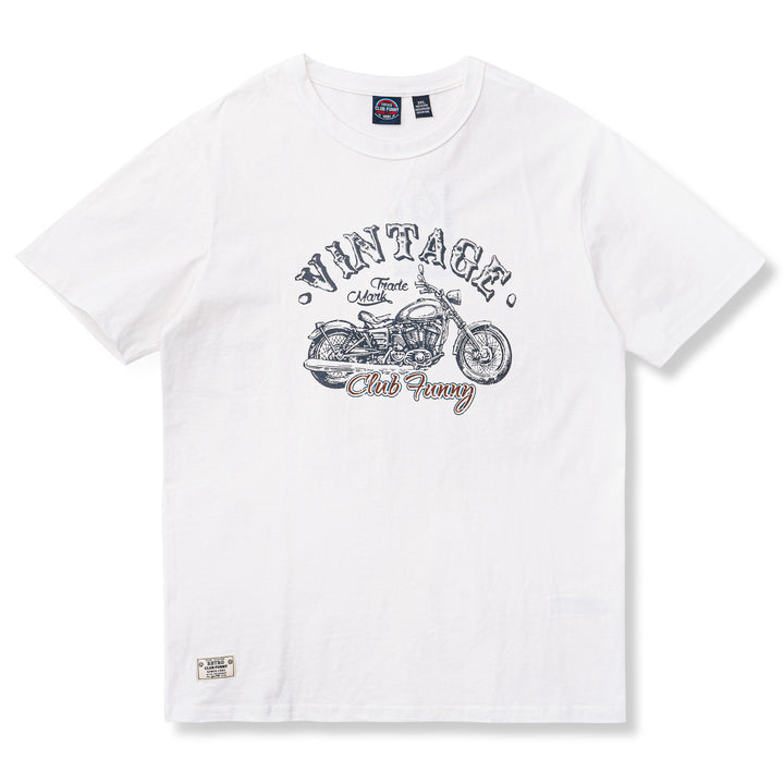Classic American casual vintage biker print T-shirt