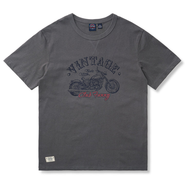 Classic American casual vintage biker print T-shirt
