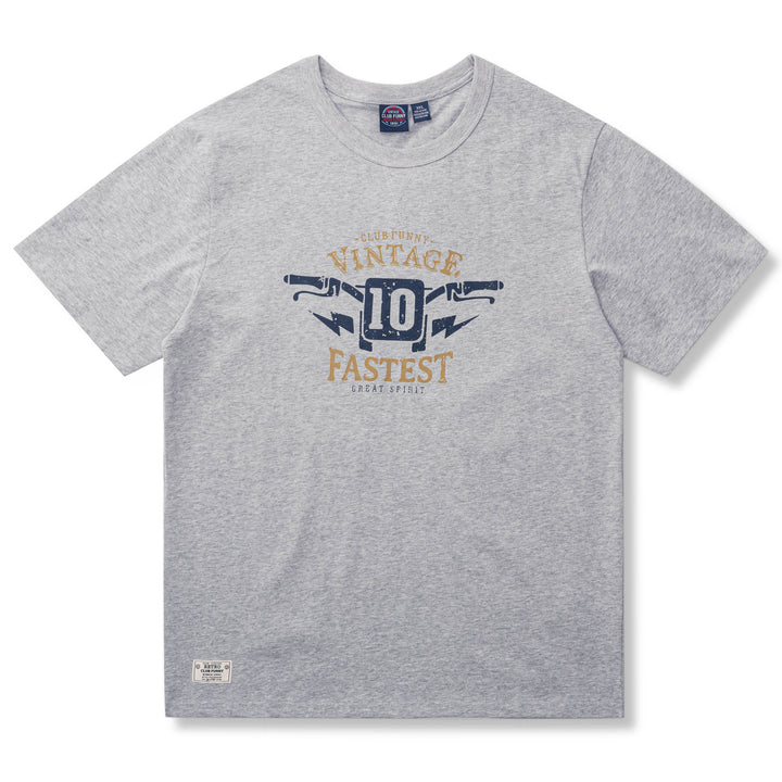 Vintage Motorcycle Discharge Print Short Sleeve T-Shirt