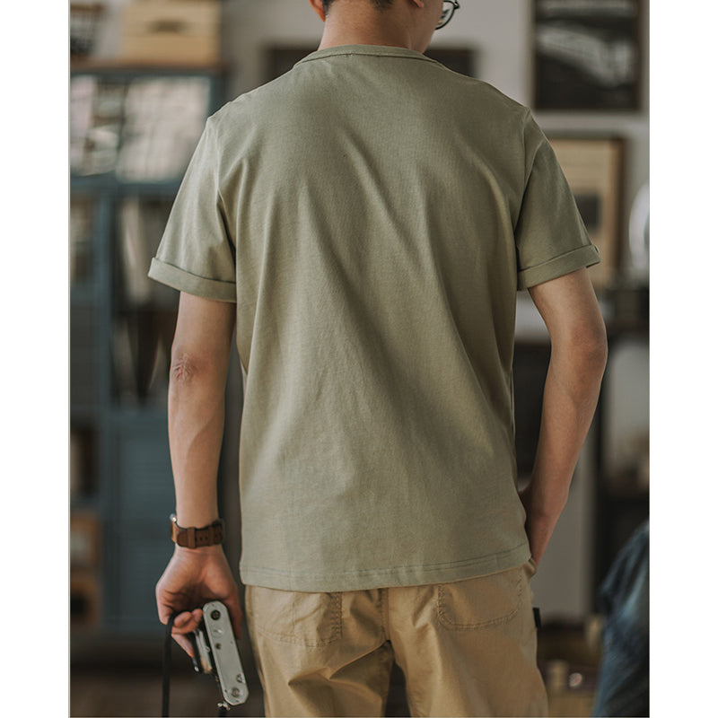 ヘビーウェイト 無地クルーネック海軍Tシャツ