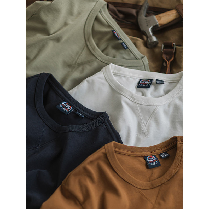 ヘビーウェイト 無地クルーネック海軍Tシャツ