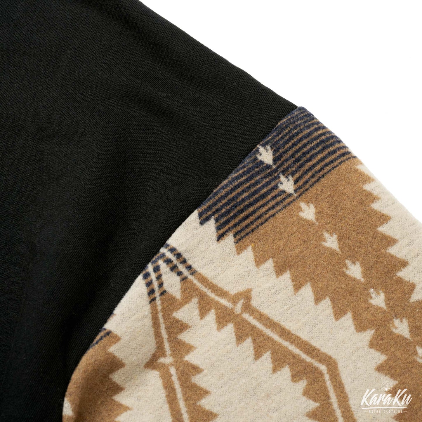 NAVAJO sleeve patchwork back pile sweat