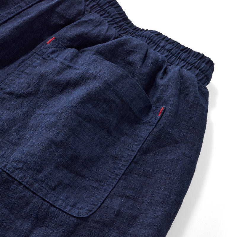 Indigo Aizome Cotton Linen Easy Pants