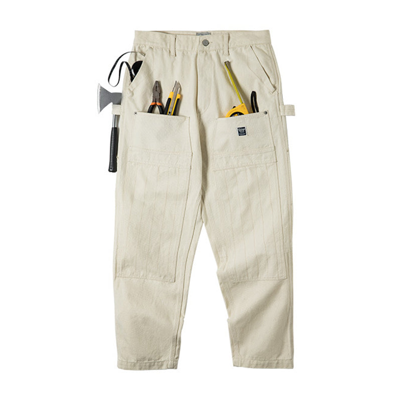 Multi-pocket straight painter pants