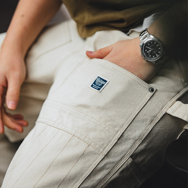 Multi-pocket straight painter pants