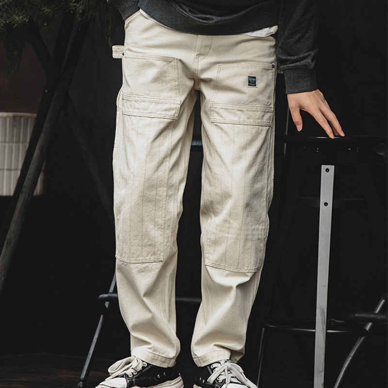 Multi-pocket straight painter pants