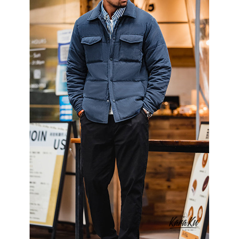 padded peach skin short coat