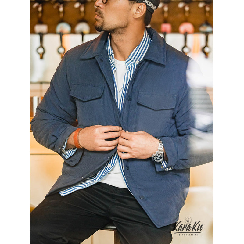 padded peach skin short coat