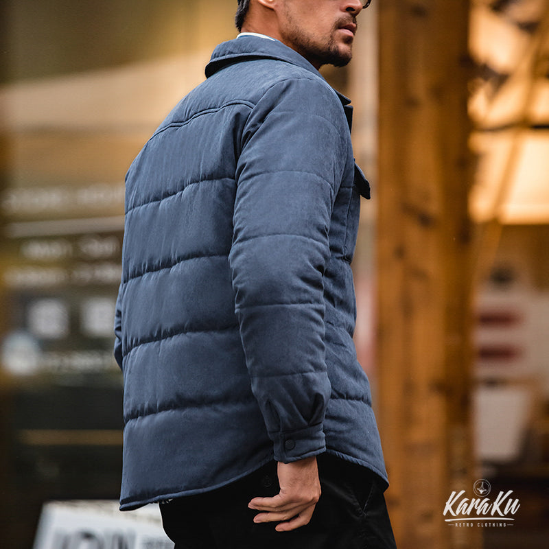 padded peach skin short coat