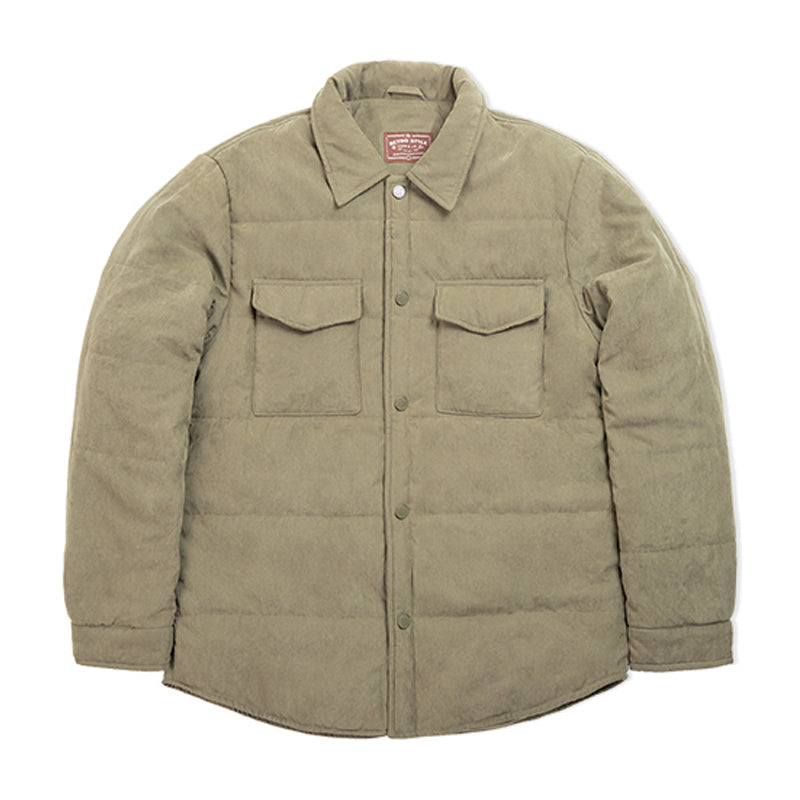 padded peach skin short coat