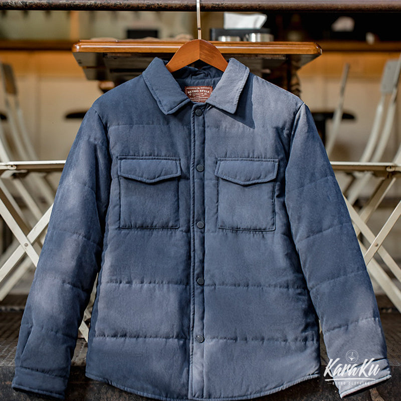 padded peach skin short coat