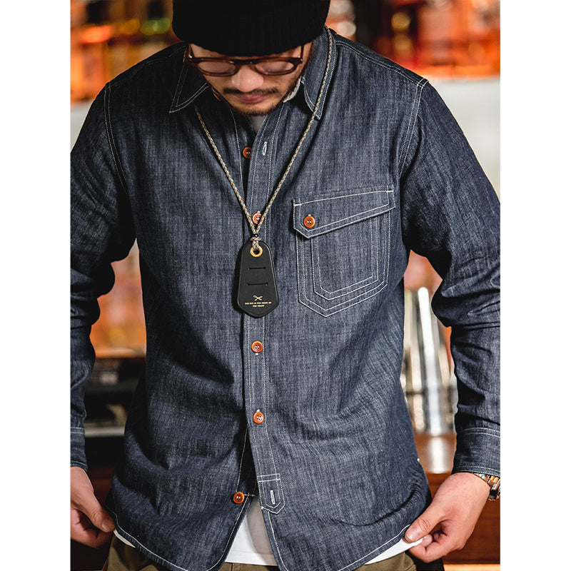 Very popular now! Navy CPO denim shirt