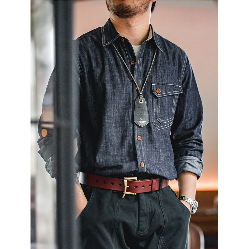 Very popular now! Navy CPO denim shirt