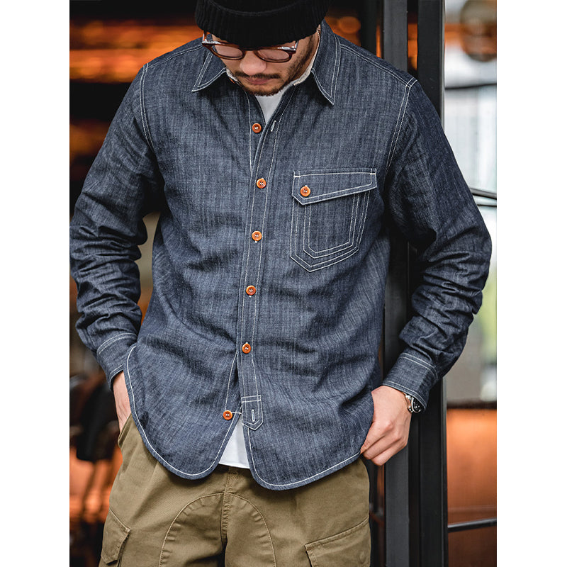 Very popular now! Navy CPO denim shirt