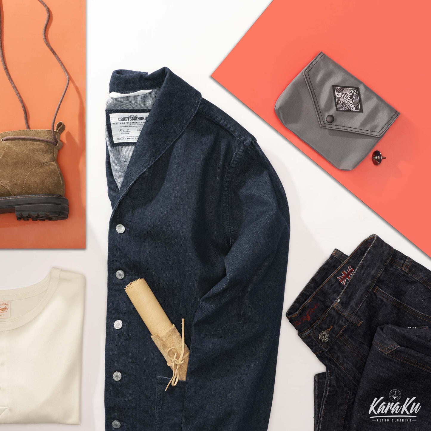 Simple classic denim jacket coverall
