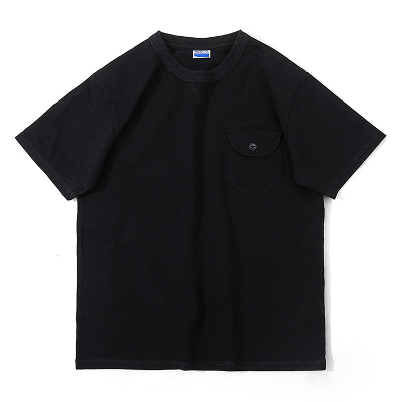 One point heavyweight plain short-sleeved T-shirt