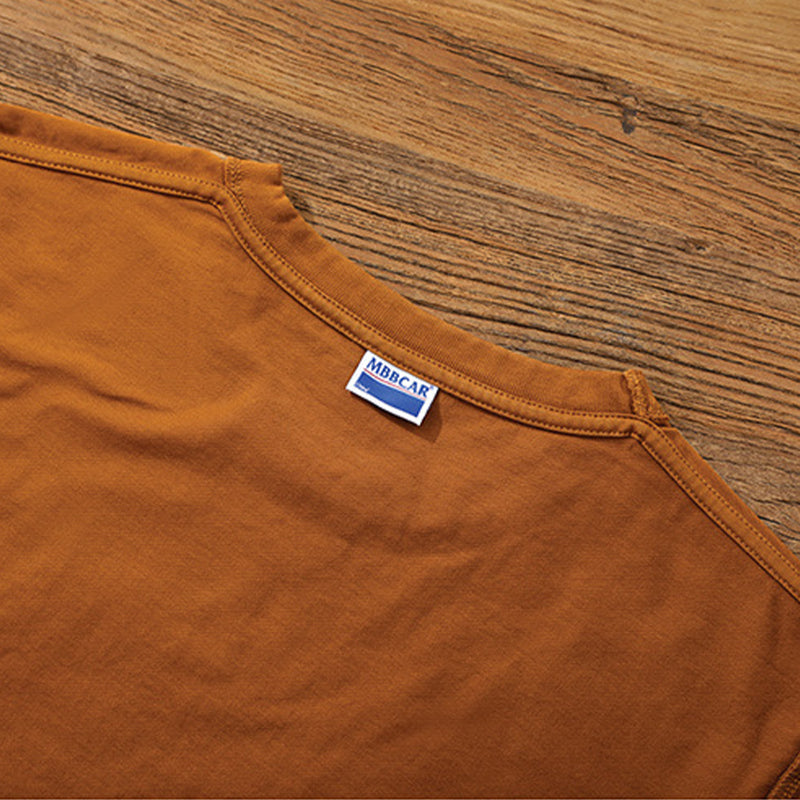 One point heavyweight plain short-sleeved T-shirt