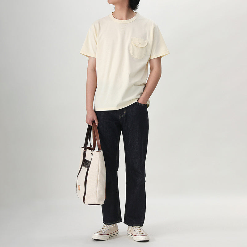 One point heavyweight plain short-sleeved T-shirt