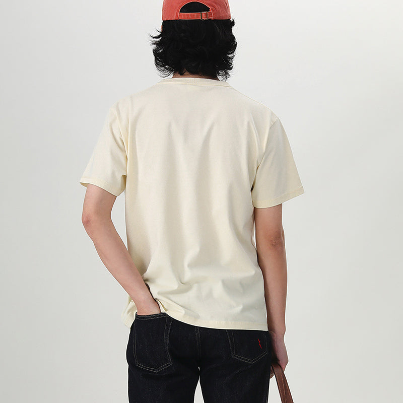 One point heavyweight plain short-sleeved T-shirt